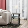 Furinno TURN-N-TUBE Side Table, 3-Tier End Table, Open Shelves Nightstand, Night Stand, Bedside Table, Easy Assembly, for Living Room, Bedroom, Espresso(French Oak Grey/Black)