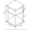 Furinno TURN-N-TUBE Side Table, 3-Tier End Table, Open Shelves Nightstand, Night Stand, Bedside Table, Easy Assembly, for Living Room, Bedroom, Espresso(French Oak Grey/Black)