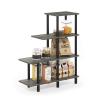 Furinno Turn-N-Tube 2-Tier Multipurpose Wide Shelf, Espresso/Black(French Oak Grey/Black)