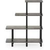 Furinno Turn-N-Tube 2-Tier Multipurpose Wide Shelf, Espresso/Black(French Oak Grey/Black)