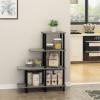 Furinno Turn-N-Tube 2-Tier Multipurpose Wide Shelf, Espresso/Black(French Oak Grey/Black)