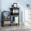 Furinno Turn-N-Tube 2-Tier Multipurpose Wide Shelf, Espresso/Black(French Oak/Black)