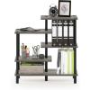 Furinno Turn-N-Tube 2-Tier Multipurpose Wide Shelf, Espresso/Black(French Oak/Black)