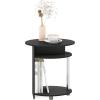 Furinno Turn-N-Tube Easy Assembly Multipurpose End Table / Side Table / Sofa Table / Nightstand, Classic Tubes, French Oak Grey/Black(Americano/Chrome)