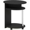 Furinno Turn-N-Tube Easy Assembly Multipurpose End Table / Side Table / Sofa Table / Nightstand, Classic Tubes, French Oak Grey/Black(Americano/Chrome)