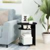Furinno Turn-N-Tube Easy Assembly Multipurpose End Table / Side Table / Sofa Table / Nightstand, Classic Tubes, French Oak Grey/Black(Americano/Chrome)