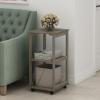Furinno Turn-N-Tube Easy Assembly Multipurpose End Table / Side Table / Sofa Table / Nightstand, Classic Tubes, French Oak Grey/Black(French Oak)