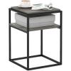 Furinno Turn-N-Tube Easy Assembly Multipurpose End Table / Side Table / Sofa Table / Nightstand, Classic Tubes, French Oak Grey/Black(French Oak Grey)