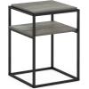 Furinno Turn-N-Tube Easy Assembly Multipurpose End Table / Side Table / Sofa Table / Nightstand, Classic Tubes, French Oak Grey/Black(French Oak Grey)
