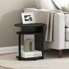 Furinno Turn-N-Tube Easy Assembly Multipurpose End Table / Side Table / Sofa Table / Nightstand, Classic Tubes, French Oak Grey/Black(Walnut/Black)