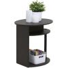 Furinno Turn-N-Tube Easy Assembly Multipurpose End Table / Side Table / Sofa Table / Nightstand, Classic Tubes, French Oak Grey/Black(Walnut/Black)
