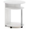 Furinno Turn-N-Tube Easy Assembly Multipurpose End Table / Side Table / Sofa Table / Nightstand, Classic Tubes, French Oak Grey/Black(White Oak/Chrome)