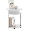 Furinno Turn-N-Tube Easy Assembly Multipurpose End Table / Side Table / Sofa Table / Nightstand, Classic Tubes, French Oak Grey/Black(White Oak/Chrome)