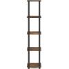 Furinno Turn-N-Tube No Tools Decorative Display Shelf, 5-Cube, Americano/Black(Amber Pine/Black)