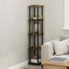 Furinno Turn-N-Tube No Tools Decorative Display Shelf, 5-Cube, Americano/Black(Amber Pine/Black)