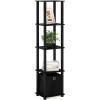 Furinno Turn-N-Tube No Tools Decorative Display Shelf, 5-Cube, Americano/Black(Black/Black)