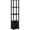 Furinno Turn-N-Tube No Tools Decorative Display Shelf, 5-Cube, Americano/Black(Black/Black)