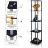 Furinno Turn-N-Tube No Tools Decorative Display Shelf, 5-Cube, Americano/Black(Black/Grey)