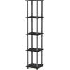Furinno Turn-N-Tube No Tools Decorative Display Shelf, 5-Cube, Americano/Black(Black/Grey)