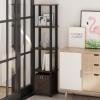 Furinno Turn-N-Tube No Tools Decorative Display Shelf, 5-Cube, Americano/Black(Columbia Walnut/Black/Dark Brown)