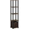 Furinno Turn-N-Tube No Tools Decorative Display Shelf, 5-Cube, Americano/Black(Columbia Walnut/Black/Dark Brown)