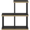 Furinno Turn-N-Tube No Tools Decorative Display Shelf, 5-Cube, Americano/Black(Dark Americano/Black)