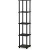Furinno Turn-N-Tube No Tools Decorative Display Shelf, 5-Cube, Americano/Black(Espresso/Black)