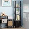 Furinno Turn-N-Tube No Tools Decorative Display Shelf, 5-Cube, Americano/Black(Frenc Oak Grey/Black/Black)