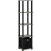Furinno Turn-N-Tube No Tools Decorative Display Shelf, 5-Cube, Americano/Black(Frenc Oak Grey/Black/Black)