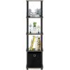 Furinno Turn-N-Tube No Tools Decorative Display Shelf, 5-Cube, Americano/Black(Frenc Oak Grey/Black/Black)