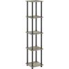 Furinno Turn-N-Tube No Tools Decorative Display Shelf, 5-Cube, Americano/Black(French Oak Grey/Black)