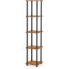 Furinno Turn-N-Tube No Tools Decorative Display Shelf, 5-Cube, Americano/Black(Light Cherry/Black)