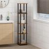 Furinno Turn-N-Tube No Tools Decorative Display Shelf, 5-Cube, Americano/Black(Light Cherry/Black)