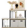 Furinno Turn-N-Tube No Tools Decorative Display Shelf, 5-Cube, Americano/Black(Solid White/Black)