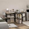 Furinno Turn-N-Tube No Tools Decorative Display Shelf, 5-Cube, Americano/Black(Solid White/Black)