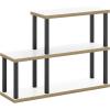 Furinno Turn-N-Tube No Tools Decorative Display Shelf, 5-Cube, Americano/Black(Solid White/Black)