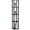 Furinno Turn-N-Tube No Tools Decorative Display Shelf, 5-Cube, Americano/Black(Walnut/Brown)
