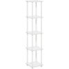 Furinno Turn-N-Tube No Tools Decorative Display Shelf, 5-Cube, Americano/Black(White/White)
