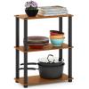 Furinno Turn-S-Tube 3-Tier Compact Multipurpose Shelf Display Rack with Square Tube, Light Blue/White(Light Cherry/Black)