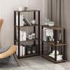 Furinno Turn-S-Tube 3-Tier Compact Multipurpose Shelf Display Rack with Square Tube, Light Blue/White(Walnut/Brown)