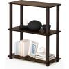 Furinno Turn-S-Tube 3-Tier Compact Multipurpose Shelf Display Rack with Square Tube, Light Blue/White(Walnut/Brown)