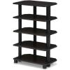FURINNO 3 shelves, Turn-N-Tube Ladder Space Shelf, Walnut/Brown(Espresso)