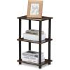 FURINNO 3 shelves, Turn-N-Tube Ladder Space Shelf, Walnut/Brown(Walnut/Brown)