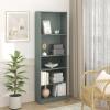 Furinno JAYA Book Shelf, 5-Tier Bookshelf, Bookcase with Adjustable Shelves, 9.5″ x 24.5″ x 71.2″, for Organization and Storage, for Living Room, Bedroom, Home Office, Amber Pine(Sage Green)