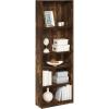 Furinno JAYA Book Shelf, 5-Tier Bookshelf, Bookcase with Adjustable Shelves, 9.5″ x 24.5″ x 71.2″, for Organization and Storage, for Living Room, Bedroom, Home Office, Amber Pine(Amber Pine)