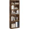 Furinno JAYA Book Shelf, 5-Tier Bookshelf, Bookcase with Adjustable Shelves, 9.5″ x 24.5″ x 71.2″, for Organization and Storage, for Living Room, Bedroom, Home Office, Amber Pine(Amber Oak)