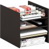 Furinno LACi 4-Bins System Rack, 11.3(W) x 28.8(H) Inch, Espresso/Black(Black Dark Oak)