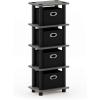 Furinno LACi 4-Bins System Rack, 11.3(W) x 28.8(H) Inch, Espresso/Black(French Oak Grey/Black)