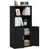 Furinno Pasir 3 Tier Display Bookcase, White(Black Oak)