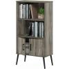 Furinno Pasir 3 Tier Display Bookcase, White(Grey Oak)